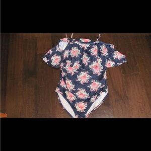 Swim Floral Off-Shoulder One Piece - Navy and Pink new with tags size large